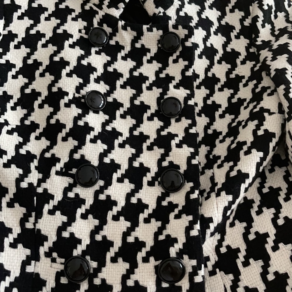 White House Black Market double breasted houndstooth cropped jacket - Picture 14 of 16